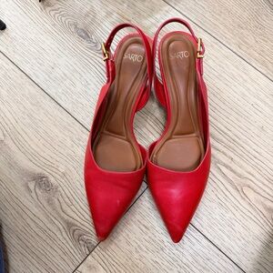 Franco Sarto Red Slingback Heels